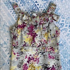 LOFT Gray Floral Dress